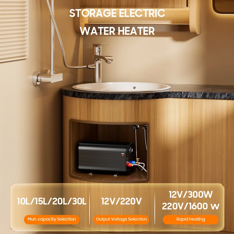 Small 12V 24V DC 10L 15L 20L 30L Electric Storage Water Boiler Marine Caravan RV Water Heater for Outdoor Campaining