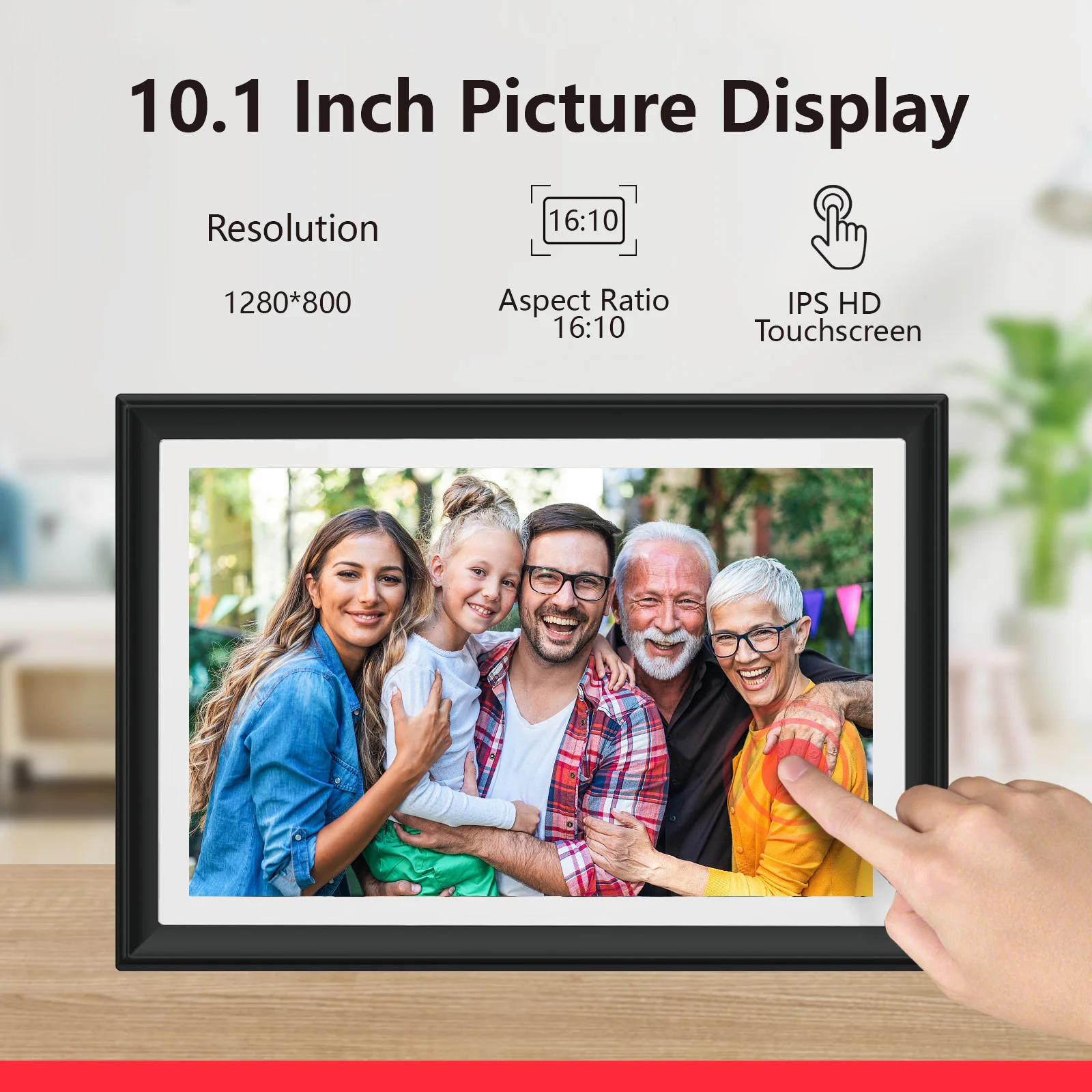 Cornice Foto Digitale WiFi 10,1 Pollici - 32GB, Sensore Movimento, Touch Screen HD 1280x800 - Foto 5