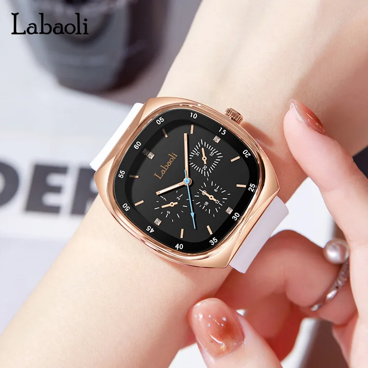 LABAOLI Top Brand Women's Watch Quartz Leather Strap Square Big Dial  Watches for Women Luxury Casual Waterproof Wristwatch Reloj
