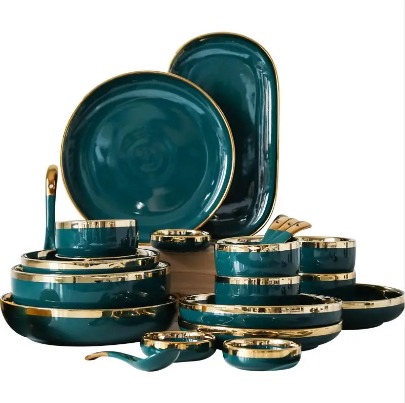 Dinner Set Square Teal Dinnerware TP 12-Piece Dinnerware Set - Main Image