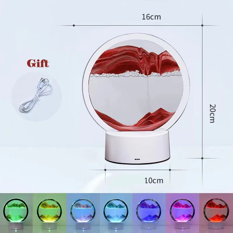 Creative Modern Quicksand Table Lamp 3d Home Decor Living Room Bedside Table Round Art Decorate Light