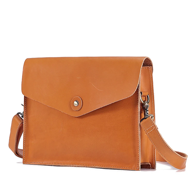 European and American retro leather messenger bag large-capacity messenger bag vegetable tanned leather multi-hand women's bag