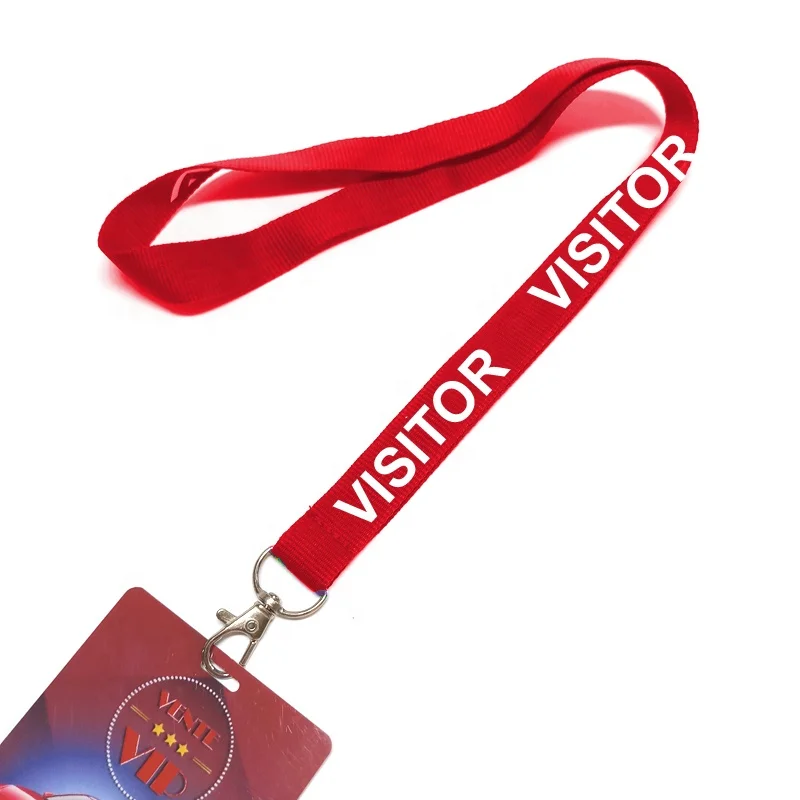 Personalized Polyester Silk Print Visitor Neck Strap Lanyards With Vip ...