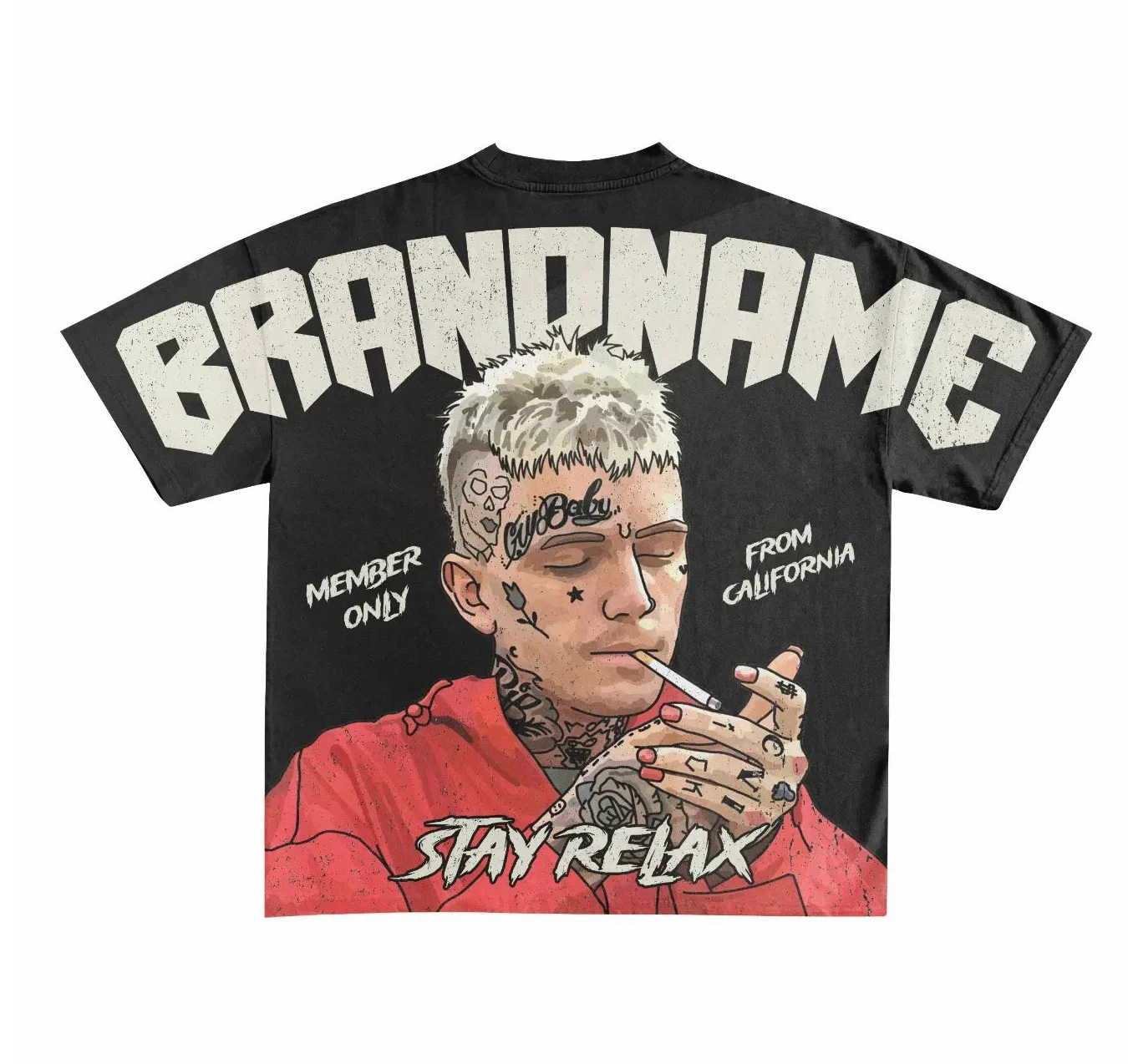 Custom Fashion Oversized Boxy Screen Printing Heavyweight Graphic