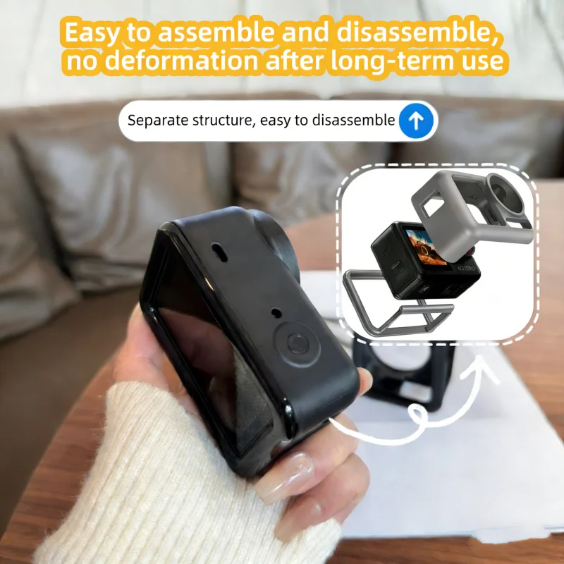 product for action 6 camera silicone case with lens cover set protective cover for dji action 6 sports camera silicone protective cover-2