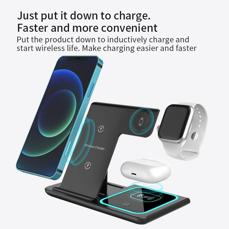 2025 New Products Multifunction 3 in 1 Wireless Chargers for Phone Strong Magnetic Fast Charger for Smart Watch for Earphone