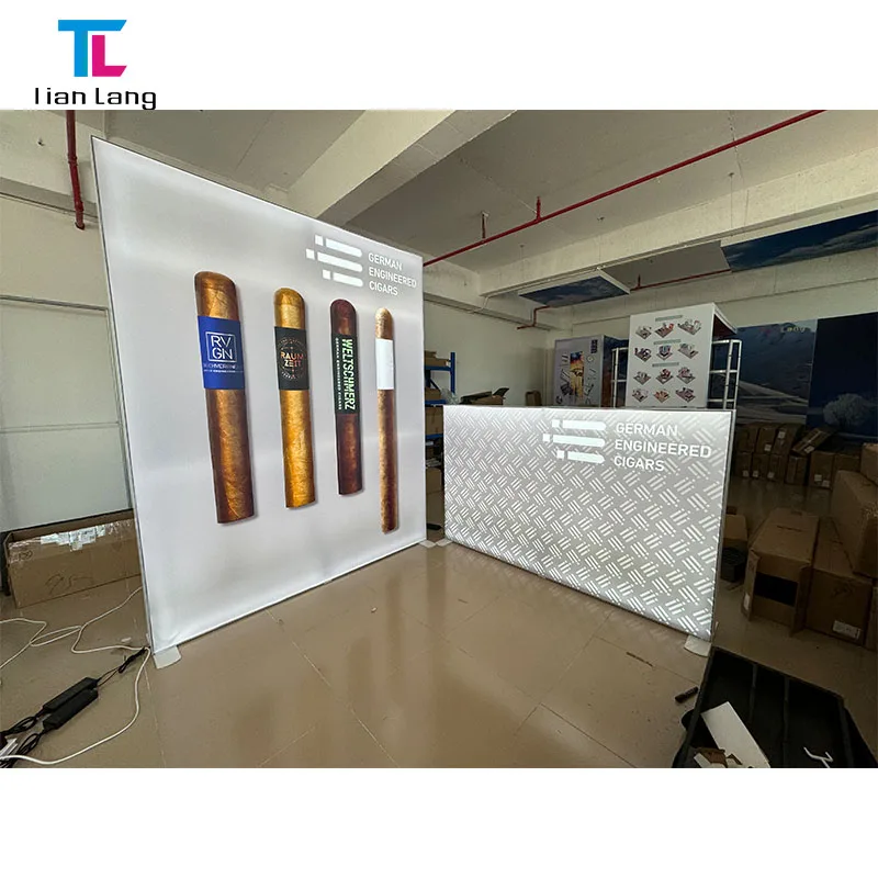 Inapong'aa 20x8ft Aluminum Frame Tension Fabric Portable Event Shelf Stand Trade Show Booth Exhibition Pop Up Display