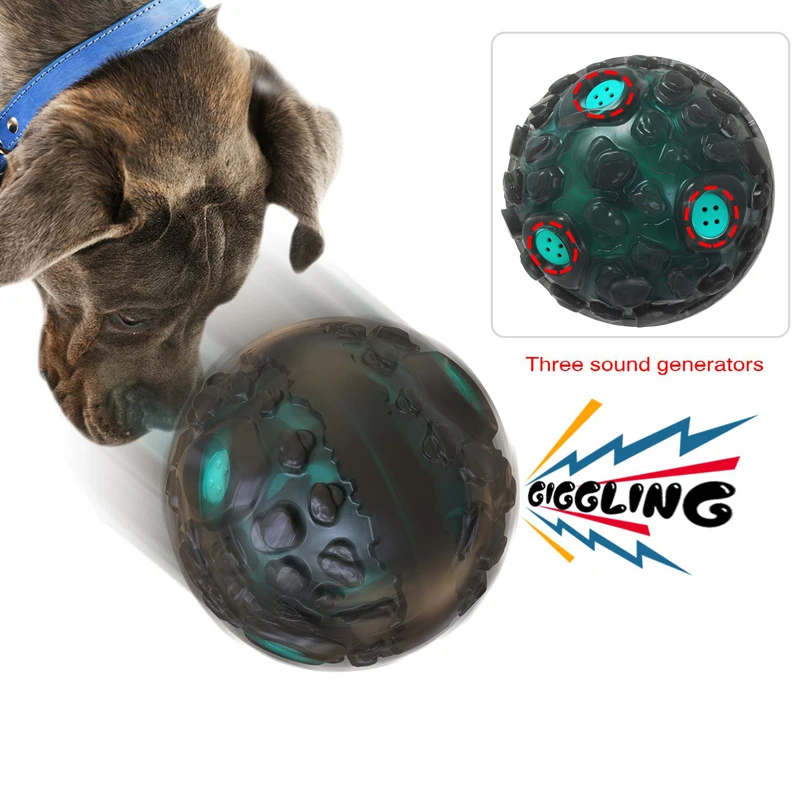 Bola Molar de meteorito con sonido para perro, juguete para