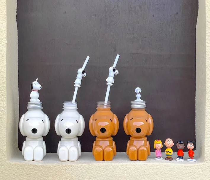250ml 350ml 500ml 700ml Plastic Cute Animal Cat Dog Puppy Shape PET Bottles for Boba Tea Coffee Cold Juice Beverage