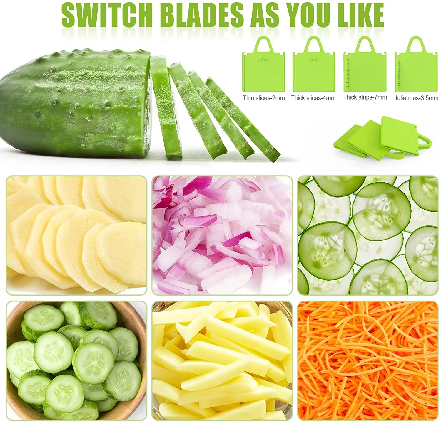 Dash Safe Slice Mandoline Slicer, Dicer for Vegetables with Thickness Adjuster -Black
