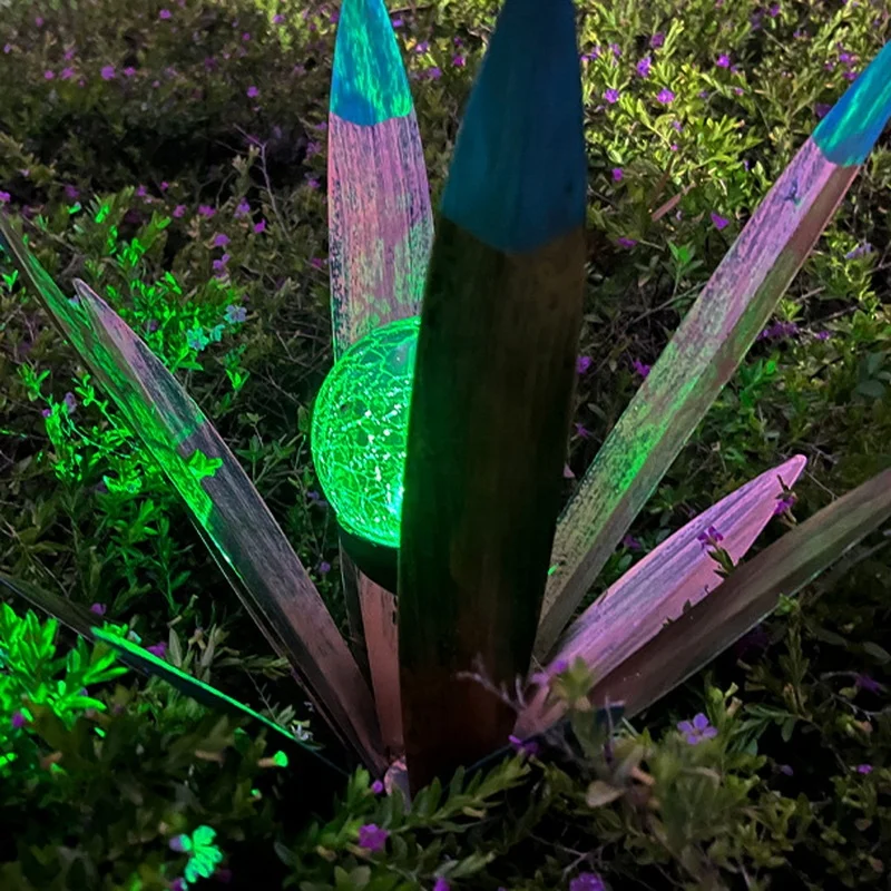 Agave Plant Light - Hand Painted Figurines with LED Solar