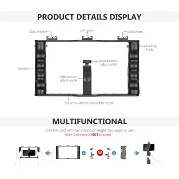Neewer Aluminum Smartphone Video Rig, Filmmaking Case,Video Stabilizer Grip Tripod Mount for Videomaker Film-Maker Video-grapher detail image