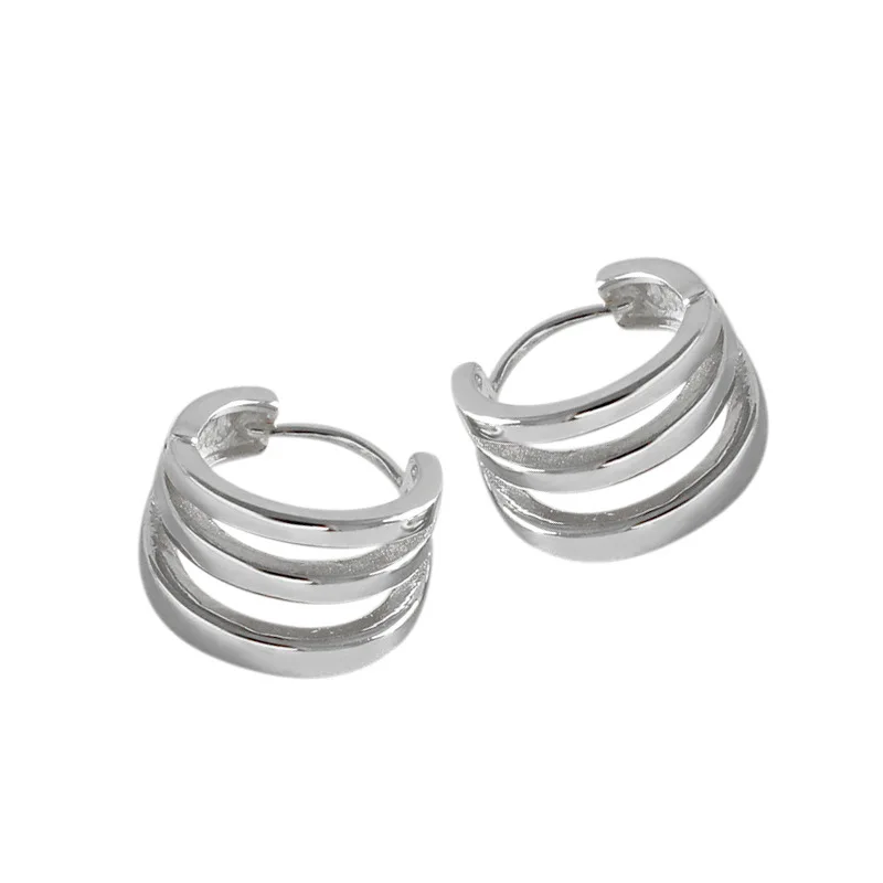 Custom Women Fashion Designer 925 Sterling Silver Gold plated hoop earrings(图2)