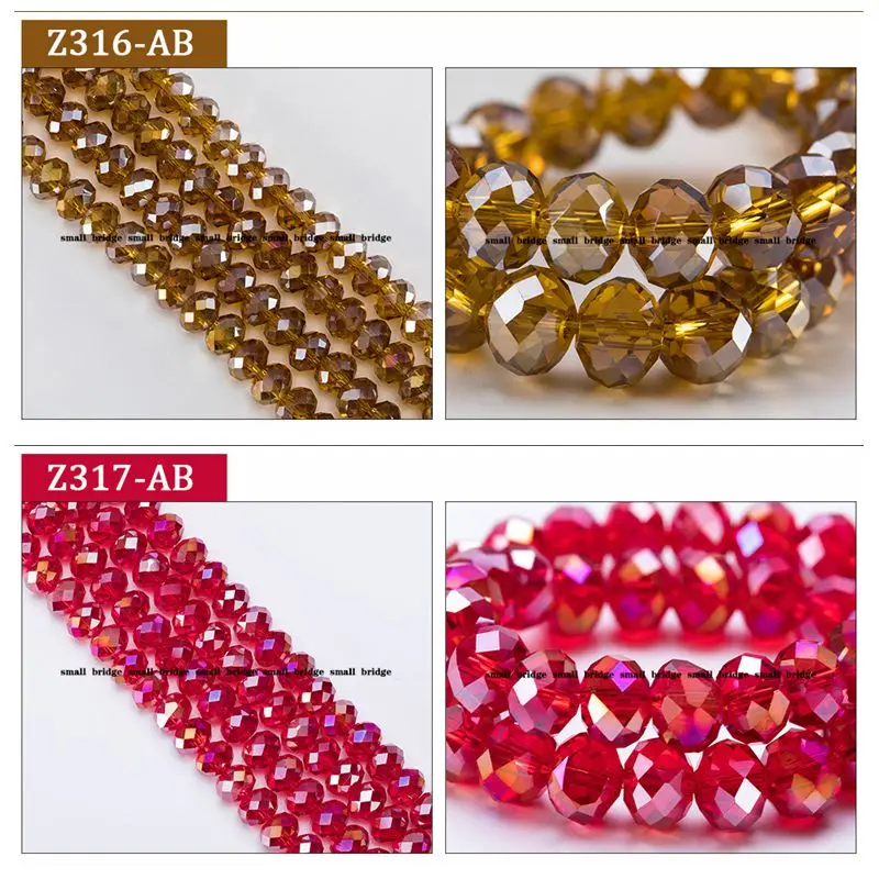 Wholesale Jewelry Making Diy All Colors 4mm 6mm Crystal Glass Beads AB Color Spacer Faceted Glass Beads For Jewelry Making factory