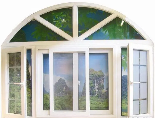 Double Swing Openning Style UPVC Windows Grill PVC Window  for Residential Construction