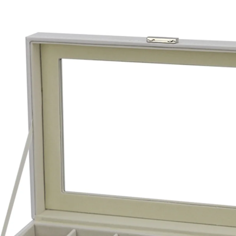 Spot Supply of 12-position Watch Box 12 Grid White PU Leather Mechanical Watch Box Display Box Manufacturers Wholesale