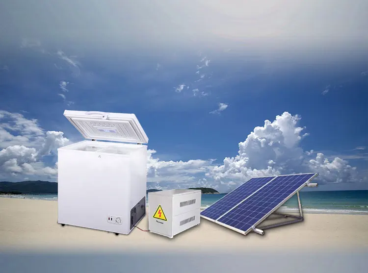 110L Solar Deep Chest Freezer Fish White Customized Folding Door Solar Freezer