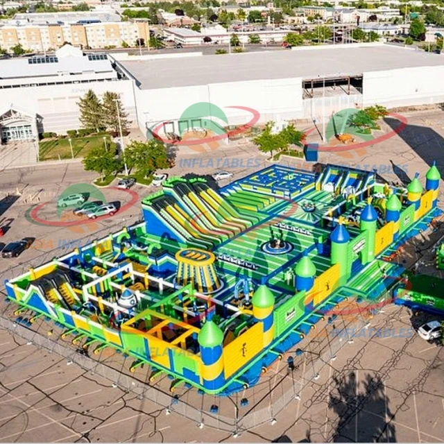 Giant Air Bouncer Inflatable Trampoline Theme Park Outdoor Playground  Inflatable Big Bounce Obstacle Sport Park