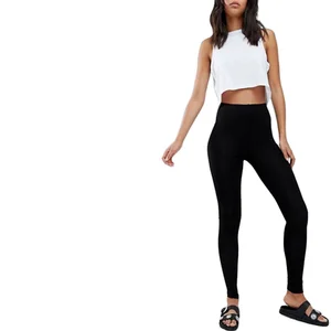 Custom Eco-friendly Black Yoga Leggings for Ladies Breathable High-Waist Sports Tights with Mid Waist for Summer Fitness