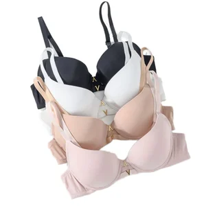 New Wireless Seamless Knitted One-Piece Breathable Bra Solid Everyday Ladies Sexy Underwear Logo Cup Push-Up ODM Supply