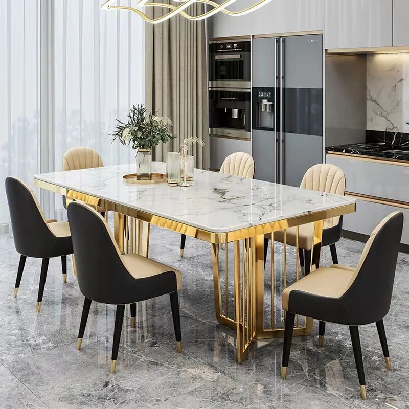 Luxury Nordic Modern Design Rectangle Marble Dining Table