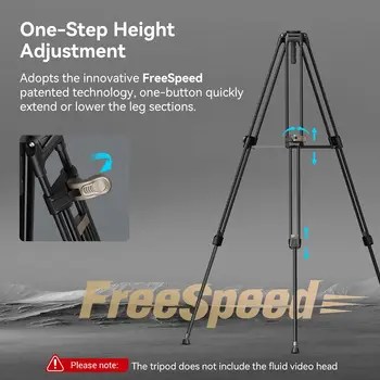 SmallRig AD-80 FreeBlazer Heavy-Duty Tripod, 71" Video Tripod with 75mm Bowl Adapter,One-Step Height Adjustment, Load up to detail image