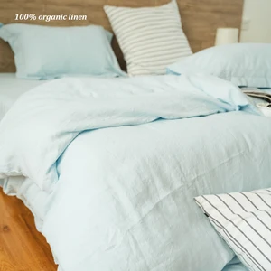 Biodegradable Frencl Flax Fabric Linen Bedding Set Hypoallergenic and Safe for Sensitive Skin Designer Linen Sheet Set