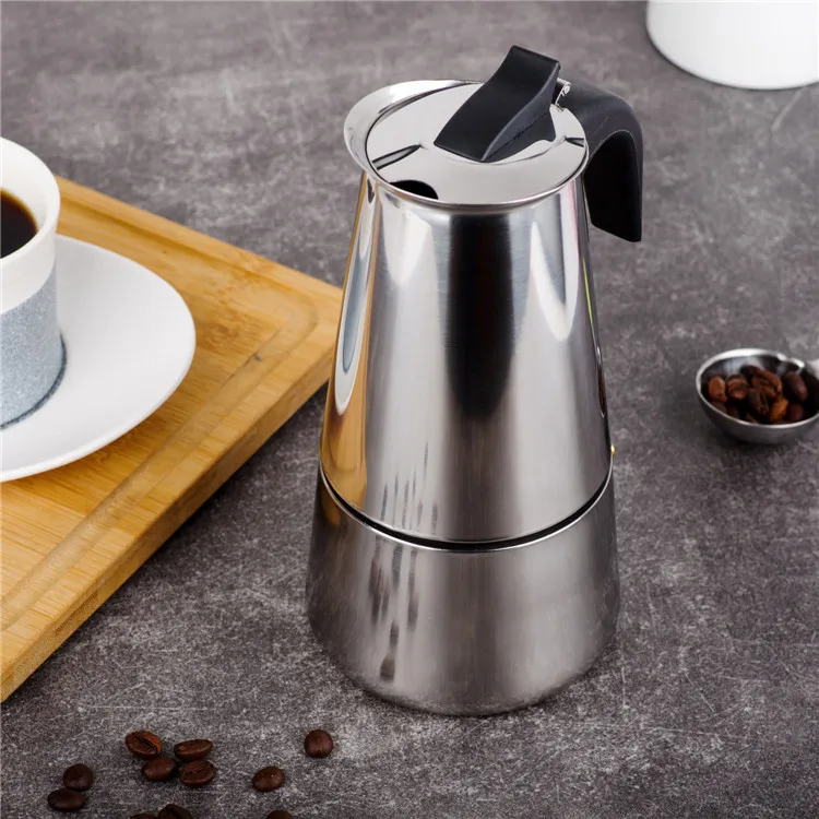 Caffettiera Moka In Acciaio Inox 300ml, Macchina Per Caffè Da Cucina