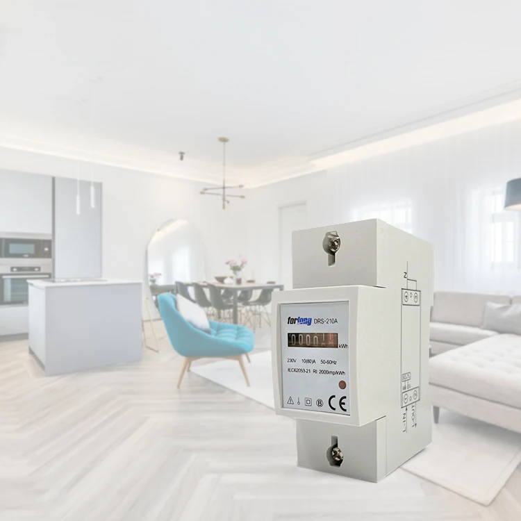 Single Phase Analog Energy Meter Mechanical Meter VETO Din Rail Electronic for Electricity Metering