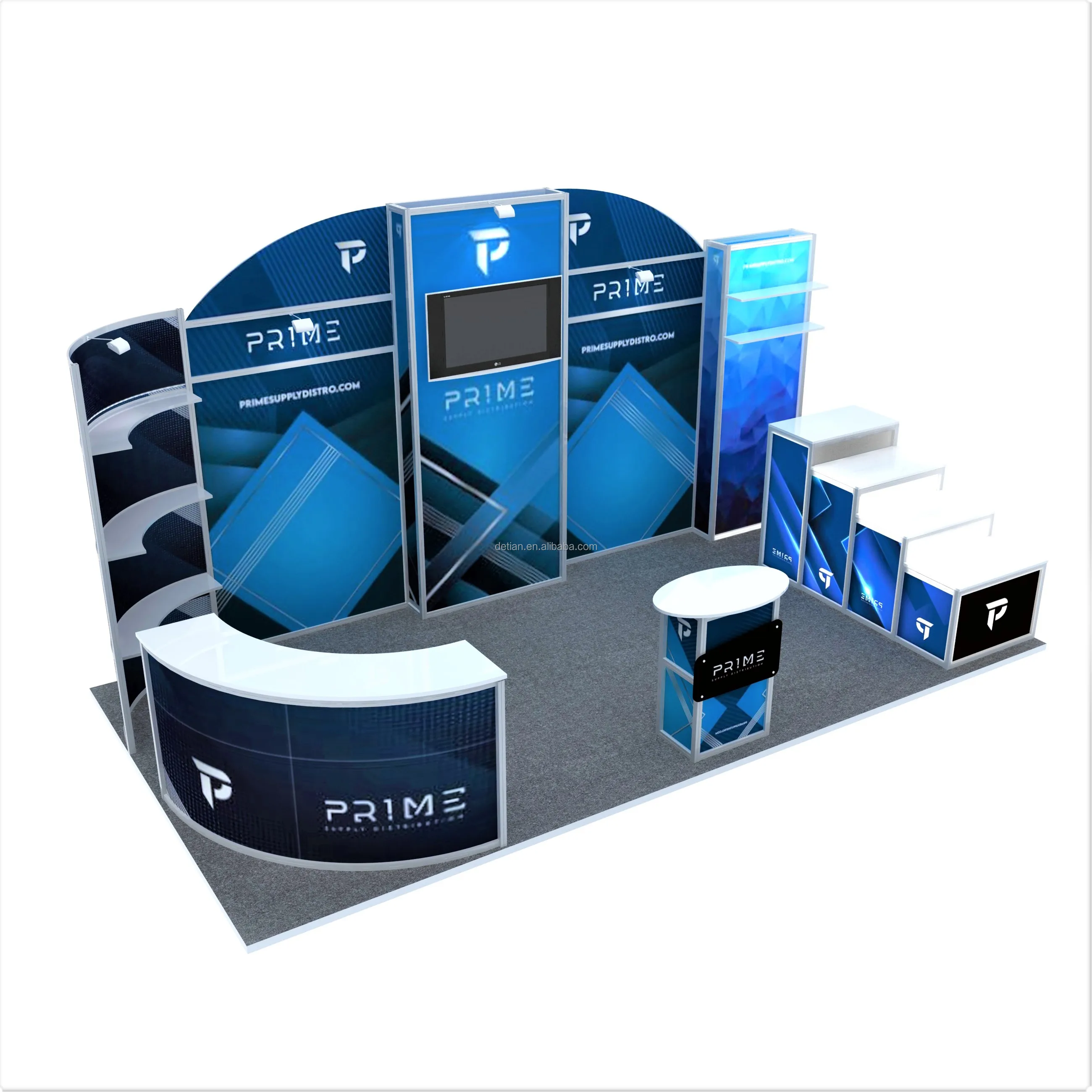 Dexin oferta 10*20 mostrador de comércio estande de exposição projeto da cabine da exposição