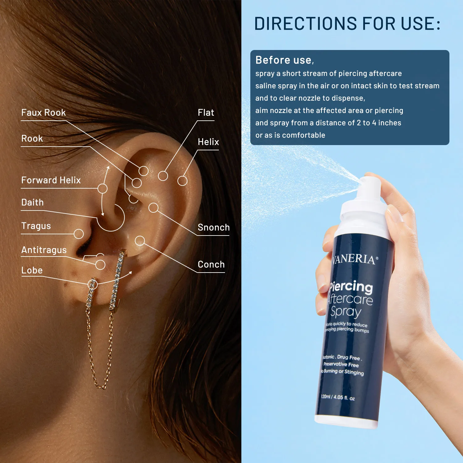 Wholesale Piercing Aftercare Spray Pure Organic Plant Extract Gently