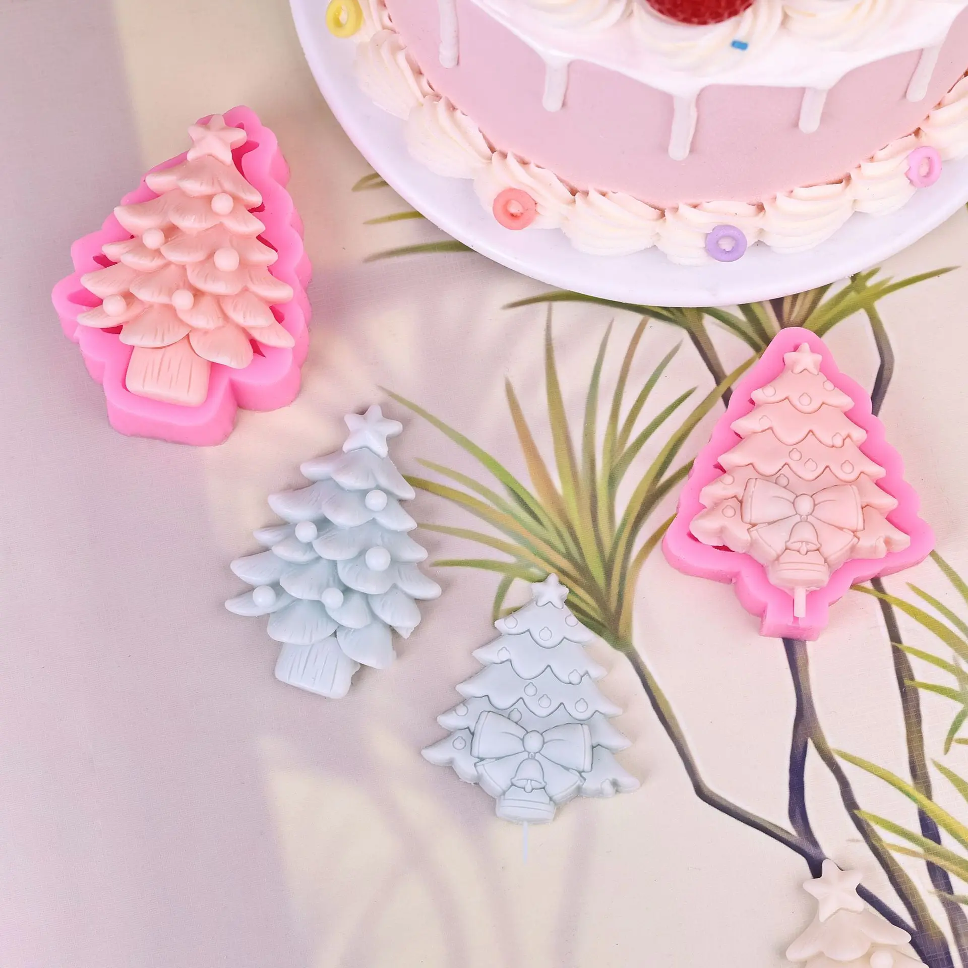Cartoon Star Bow Bell Christmas Tree Shaped Silicone Mold Cake Tools for Baking Cakes manufacture