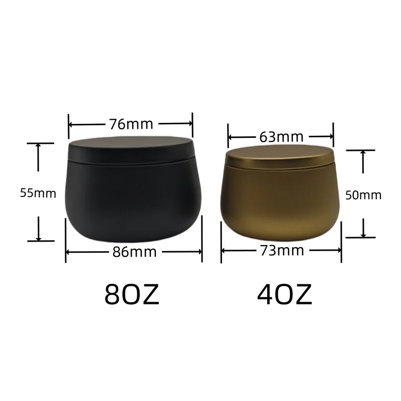 4OZ 8OZ Metal Cans Circular Aromatherapy Candle Box Metal Packaging Cans Tin Box for Candle Packaging