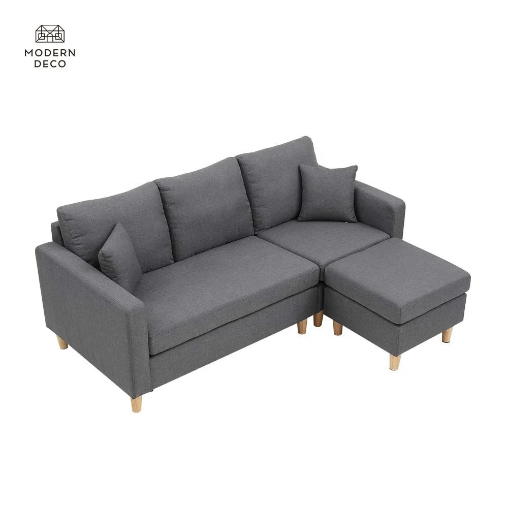 Moderní složitelná futonová sofa postel převodná 2/3 sedačková rohová sofa s křeslem a stoličkou pro obývací pokoj