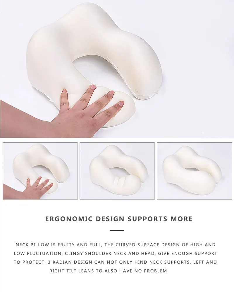 Car U Shaped Memory Foam Neck Pillows Soft Slow Rebound Space Travel Pillow Solid Neck Cervical Healthcare Bedding DropShipping