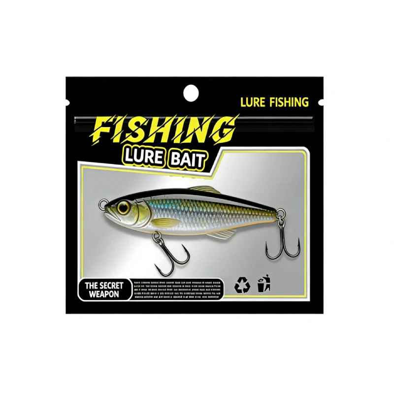 custom printed fishing lure bag Aluminum Package and Blue. Custom Printed Resealable Zip Lock