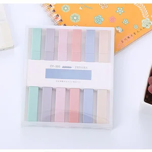 H03 Mini Morandi-Colored Fluorescent Pen Highlighters Wholesale Single-Tip Plastic Flat School Highlighters