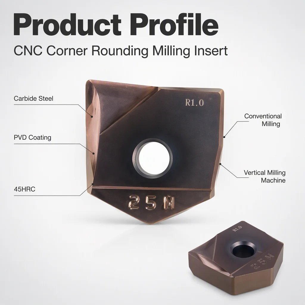Wear-Resistant CNC Carbide Corner Rounding Milling Insert RNM100 RNM200 RNM300 R0-R20 for Steel Stainless Steel Fit BNML-C12-6R