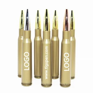 Custom Logo Writing Black Novelty the Simulation of Bullets Shape Multi Functional Plastic Ball Point Pens for Man