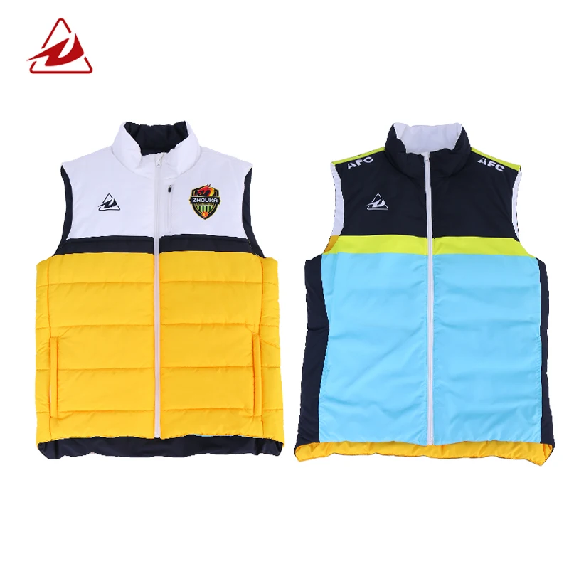 Custom Reversible Sleeveless Sport Zip Vest Jacket Plus Size Cotton