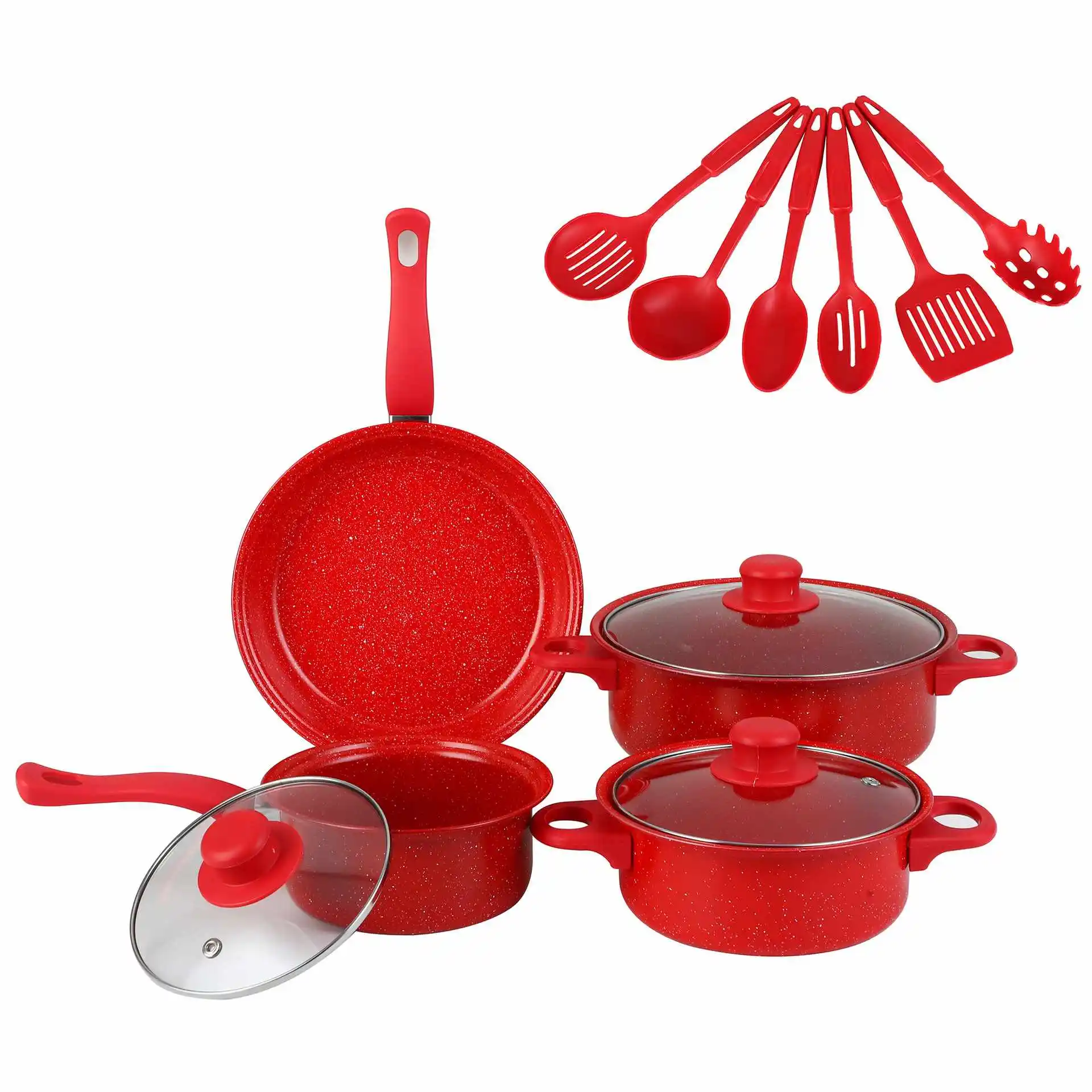 Pot Set Foreign Trade Pot 13-Piece Set Non-Stick Pan Stockpot Frying Pan Match Sets Kitchen Cross-Border Wholesale