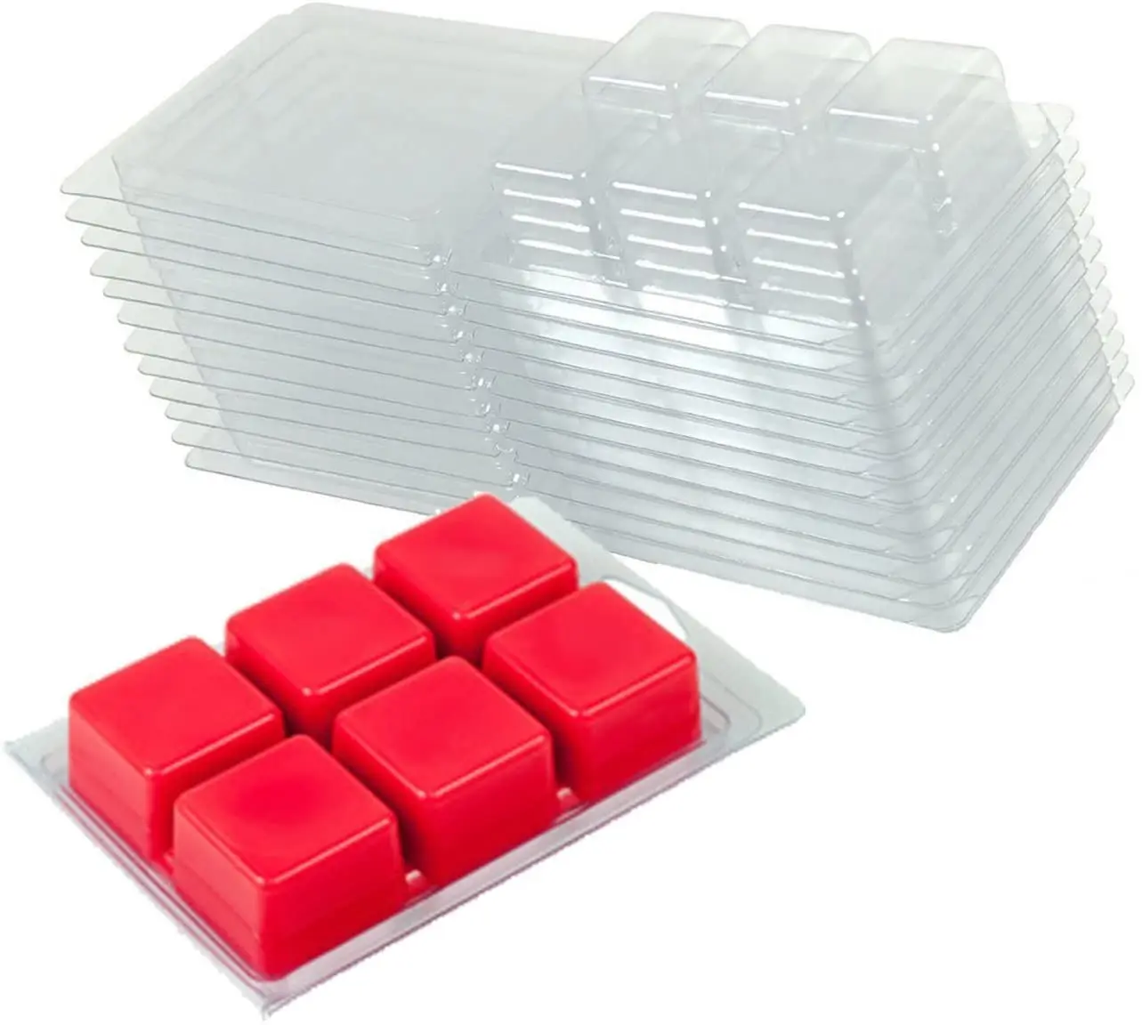 premium plastic 6 cube empty wax