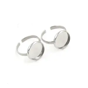 Customized 925 Sterling Silver Adjustable Ring Flat,Simple Ring Base Without Gems