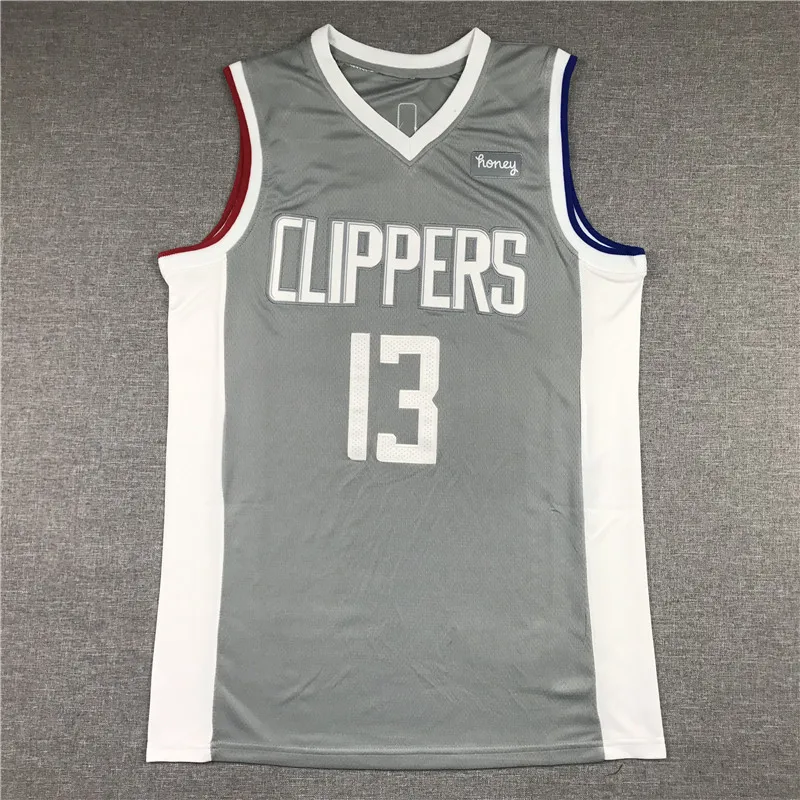 Wholesale Wholesale, Clipper No. 13 Paul George grey polyester quick-dry  basketball jerseys high quality embroidered basketball jerseys From  m.