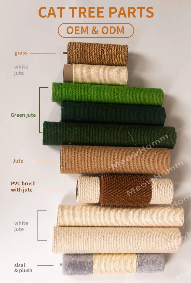 Oem Odm Factory Cat Furniture Parts Cat Scratching Sisal Post Parts Cat