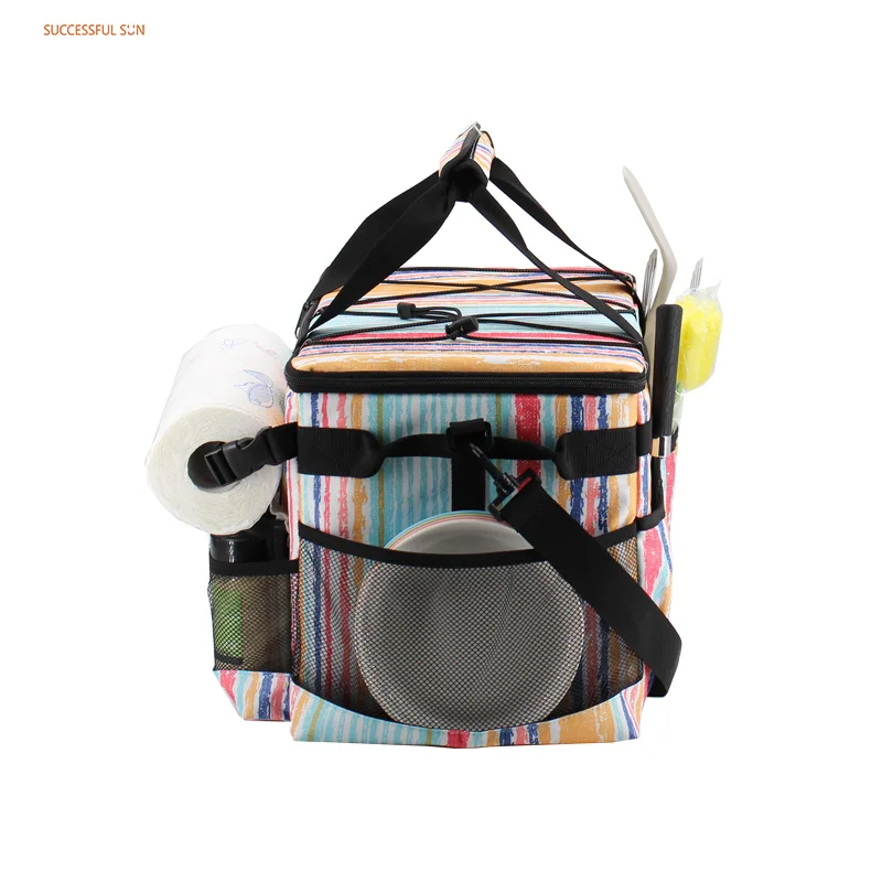 product wholesale customize logo picnic cooler bag food delivery bag for outdoor activities and bbq with lid-8