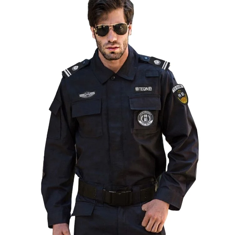 Factory Black Security Jacket Guard Uniform Tactical Clothing Airport Security Shirt Uniforms