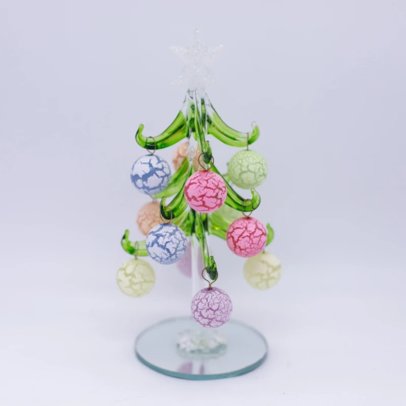 Small Decorated High Quality Artificial Led Lighted Illuminated Mercury Glass Christmas Tree