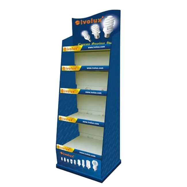 Corrugated Promotion Portable Cardboard LED Bulb Display Stand for Light Lamp