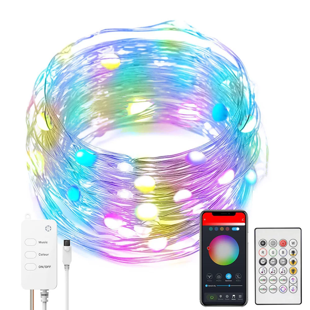 Smart Tuya Wifi Led String Light Timer Garland Curtain Lamp Home